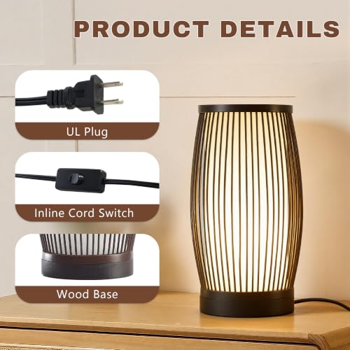 Image of Bedside Lamps Set of 2, Small Boho Table Lamps for Nightstands