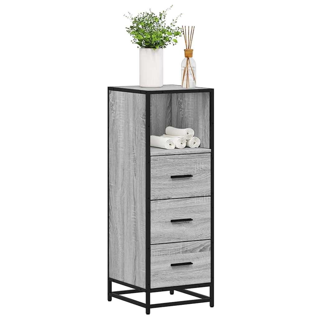 Armario de baño gris Sonoma de 35x37,5x100 cm en madera de ingeniería