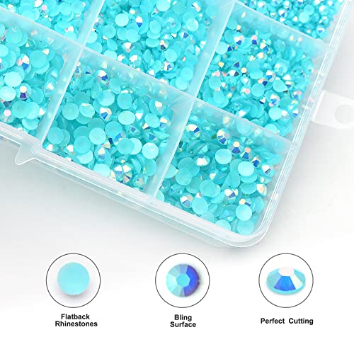 Spaidoon Blue Rhinestones Kit, Round Crystal Bling Rhinestones For Crafts, Non-Hotfix Flatback Resin Jelly Rhinestones For Clothes, Shoes, Tumblers, Nail Art Decoration, Mixed Size 3/4/5Mm #TOP3