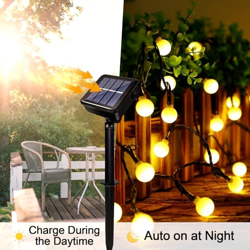 WoskjXas Solar Abrazine Light String, 12m 100LEDs Solar Decorative Lights Outdoor - Image 3