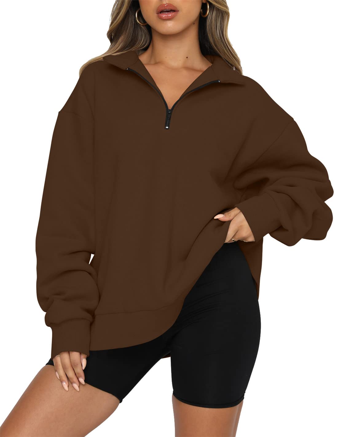 SHEIN EZwear Felpa termica con cappuccio con grafica lettera con tasca