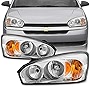AKKON - Fits 2004-2007 Chevy Malibu 2008 Malibu Classic Model [OE Style] Headlight Driver+Passenger Pair Headlamp