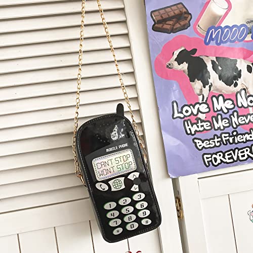KUANG! Women Cute Digital Mobile Phone Shaped Shoulder Bag Funny Crossbody Bag Pu Messenger Chain Purse for Girls4