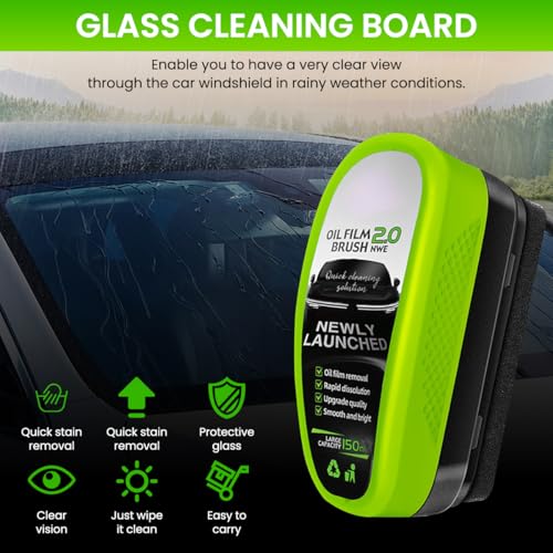 Image of STHIRA Car Oil Film Cleaning Brush with Integrated Cleaner Durable Sponge
