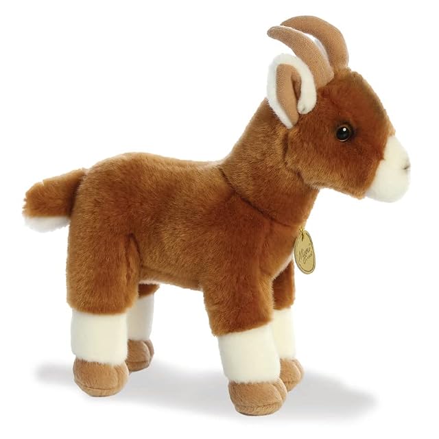 Aurora World-Aurora, 26376, MiYoni Cabra, 28cm, Peluche ecológico marrón, Color Brown