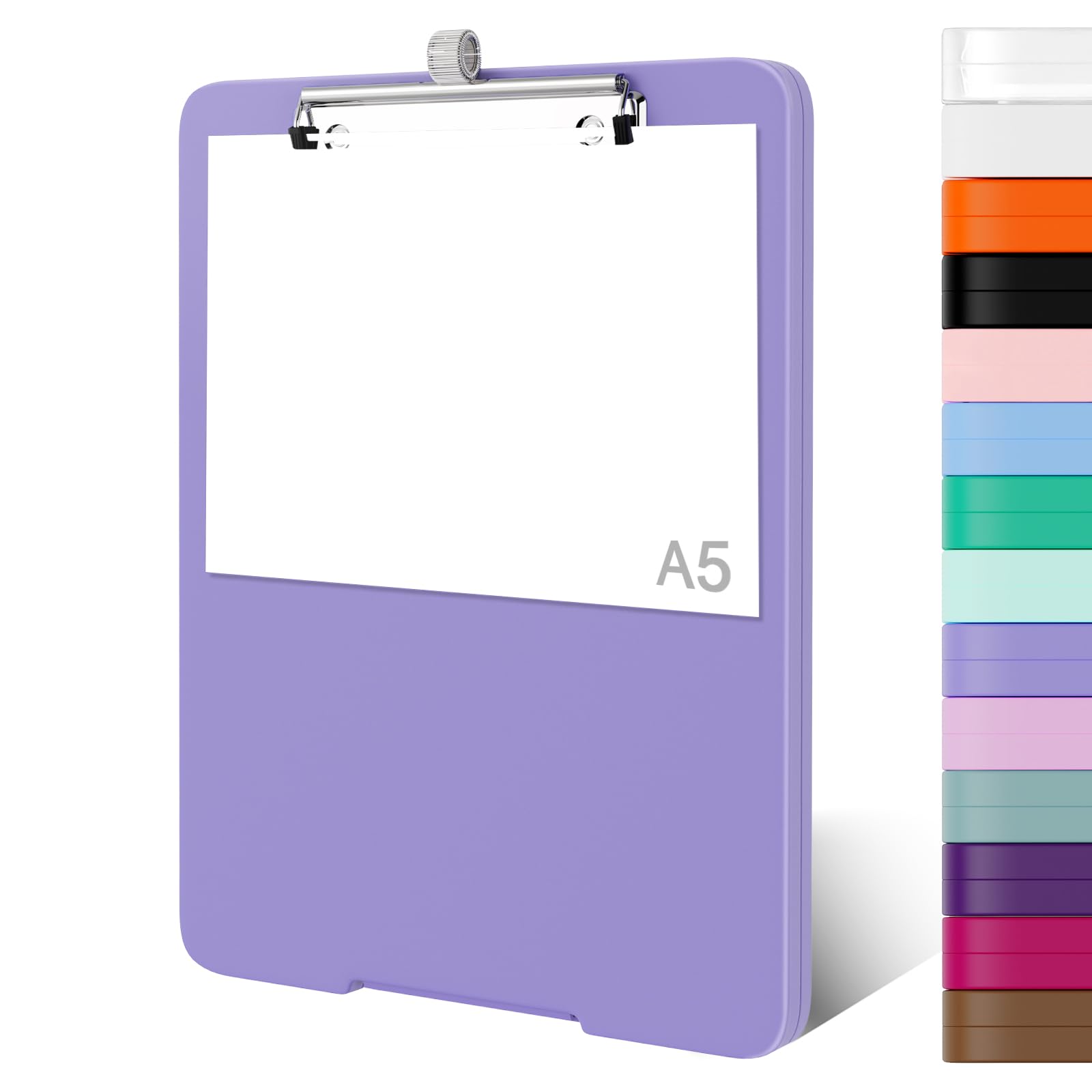 Piasoenc Small Clipboard with Storage, A5 Organization Box with Pen Holder