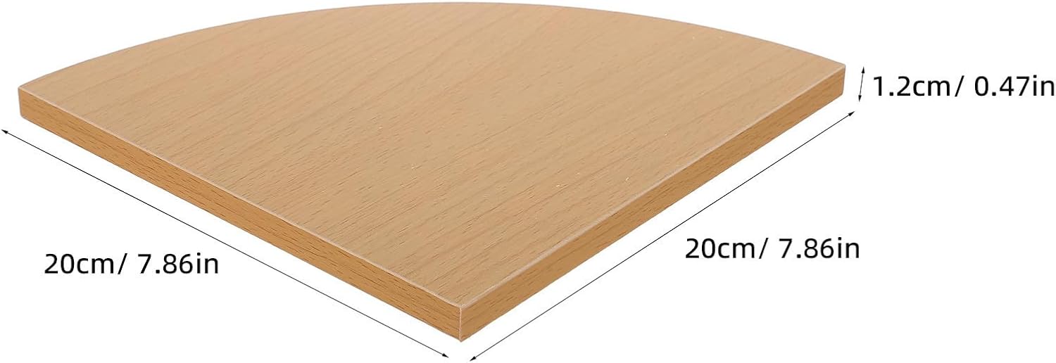 2pcs Wood Corner Wall Shelves, Floating Triangular Wall-Mounted Shelves with Stable Structure, 7.87x7.87x0.47in, for Room or Bathroom, Supports Heavier Items