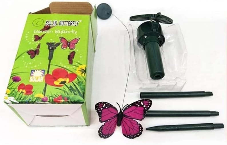 Miniatura 8 de Simulación de vuelo de mariposa para decoración de jardín, decoración de ventanas, decoración de patios, alimentado por panel solar (general)