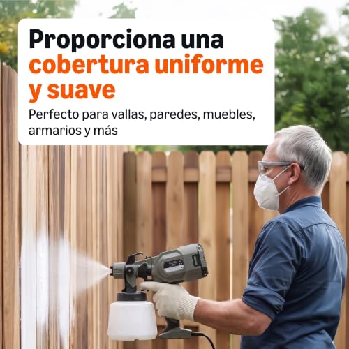 Miniatura 3 de Amazon Basics Pistola Pulverizadora Eléctrica 700w Con Depósito De 1.200ml, 4 Boquillas Y 3 Modos De Pulverización, Para Interior Y Exterior, Gris
