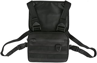 XKUN Borse Petto Streetwear Riflettente Hip-Hop Petto Petto Bag Sacchetto da Uomo Borsa da Uomo Unisex Tattico Tattico Rettangolo Viaggio Petto Universale Borsa Universale