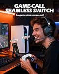 NUBWO G06 Dual Wireless Gaming Headset with Microphone for PS5, PS4, PC, Mobile, Switch: 2.4GHz Wireless + Bluetooth - 100 Hr Battery - 50mm Drivers - Orange
