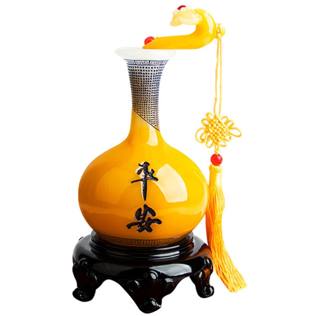 Vase à fleurs jaune pour décoration de jardin et cour extérieure