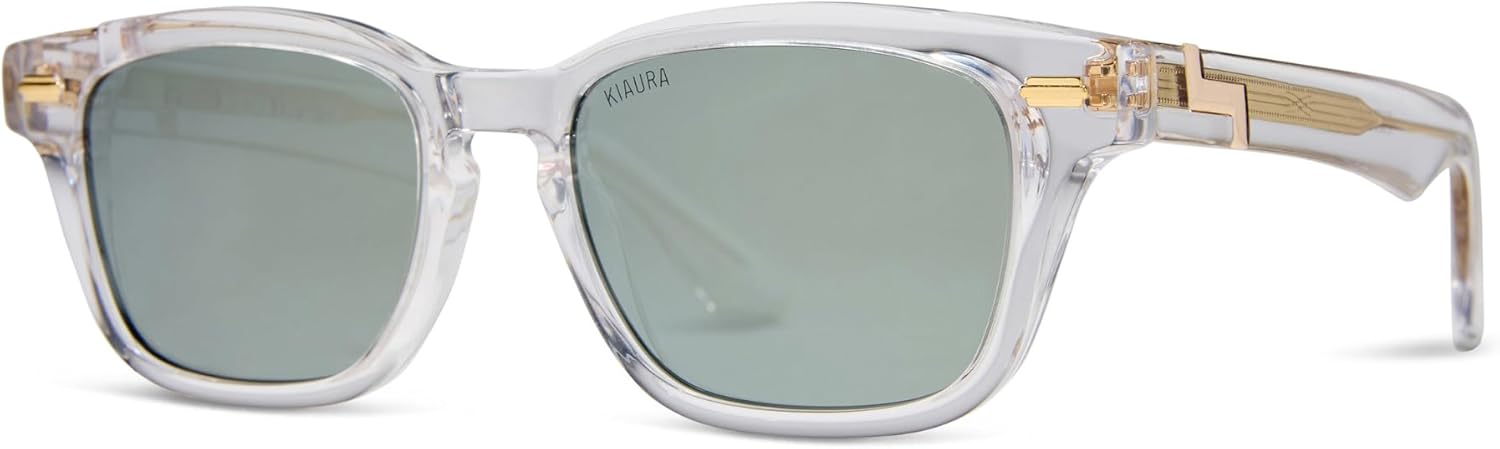 KIAURA Kaufmann Polarized Sunglasses, UV400 Protection, Memory Acetate Frames, XL & Original Sizes