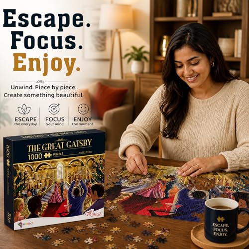 Image of 1000 Piece Puzzle | Puzzles for Adults & Kids | Stress Relief Puzzle Games for Focus and Memory, Gifts for Teenagers (The Great Gatsby)