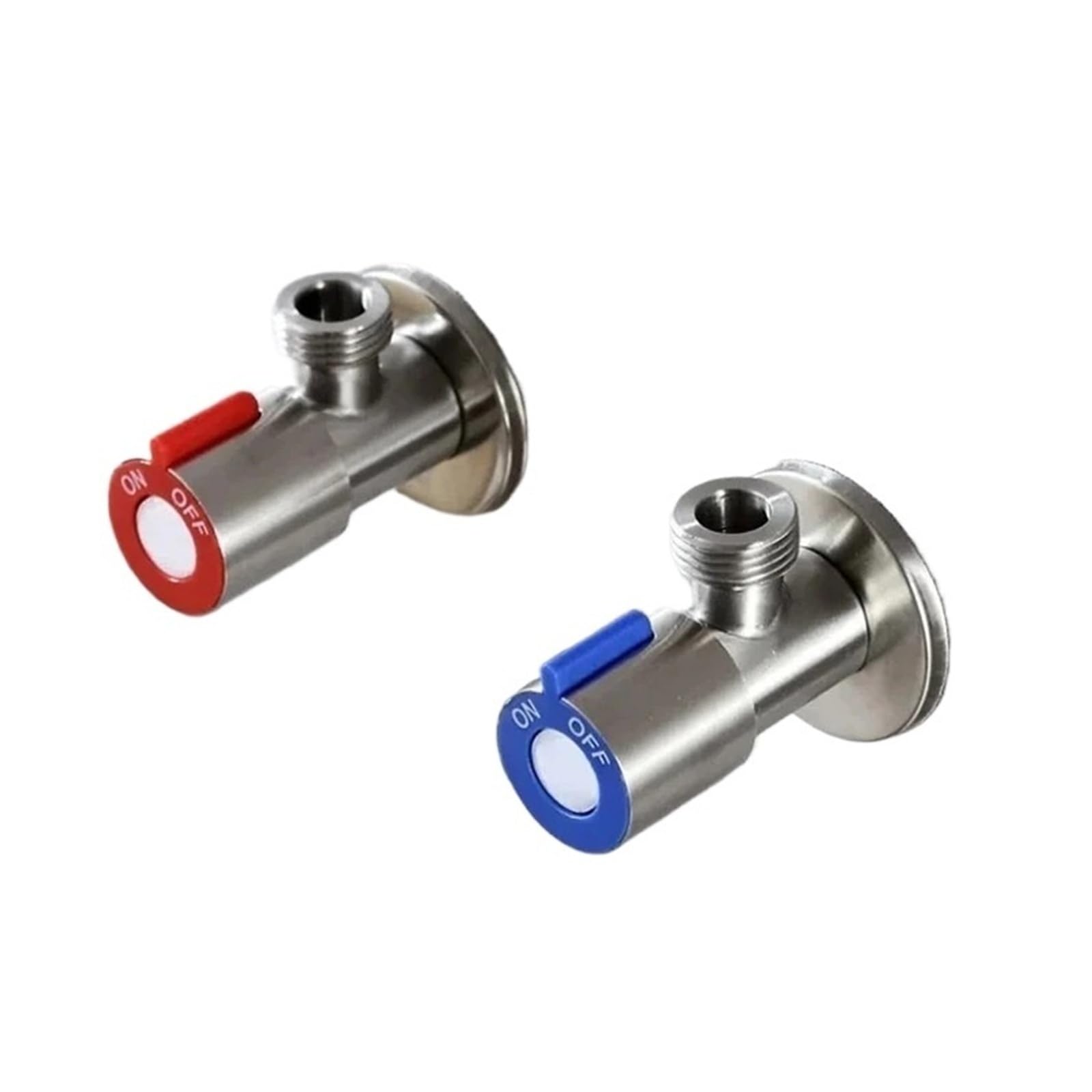 Bvhisehp Pair(Red And Blue) Stainless Steel Hot Cold Water Angle Valve Household Inlet Stop For Toilet Sink Basin Heater Kitchen Bathroom Use(Pair(Red And Blue))