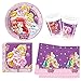 Kit coordinato tavolo Principesse Palace Pets Animali animaletti Disney - con Disegno di Belle, Aurora e Cenerentola e cagnolini cani - set ideale per 16 OSPITI - per feste party di compleanno
