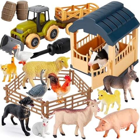 BUYGER Farm Animals Toy Set for Kids Cover