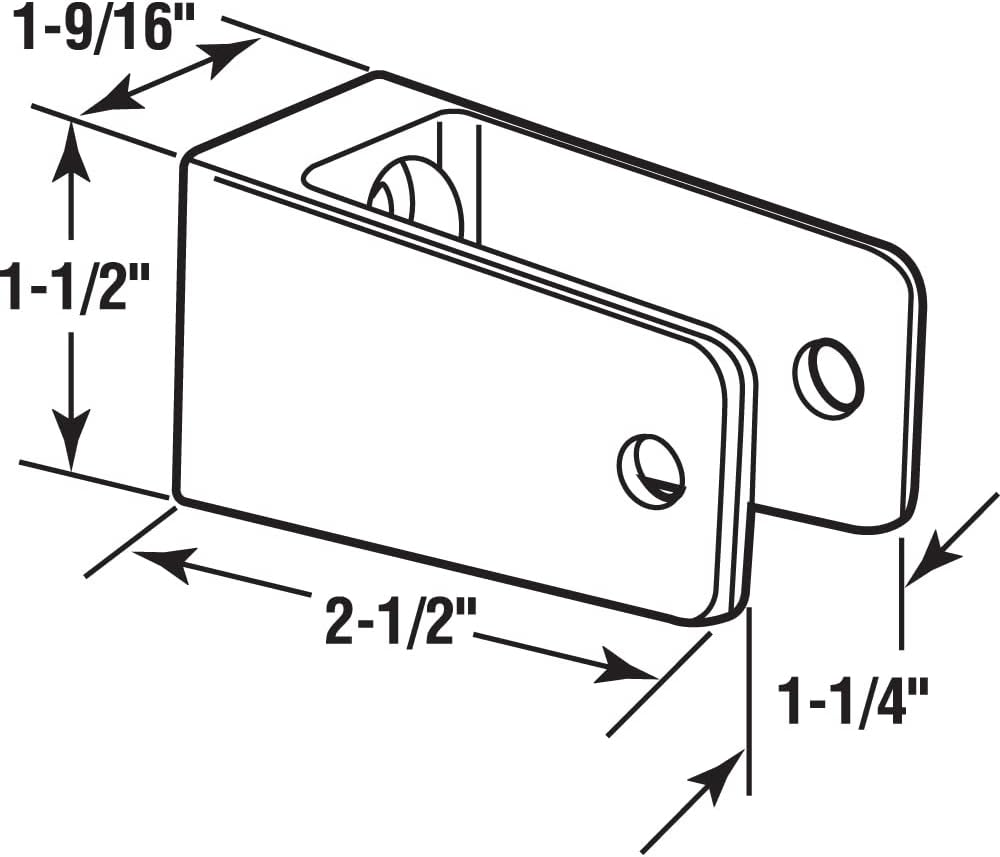 PRIME-LINE Sentry Supply 656-6428 U-bracket for 1-1/4 In. Panels, Zinc Alloy, Chrome Plated with Fasteners (Single Pack)