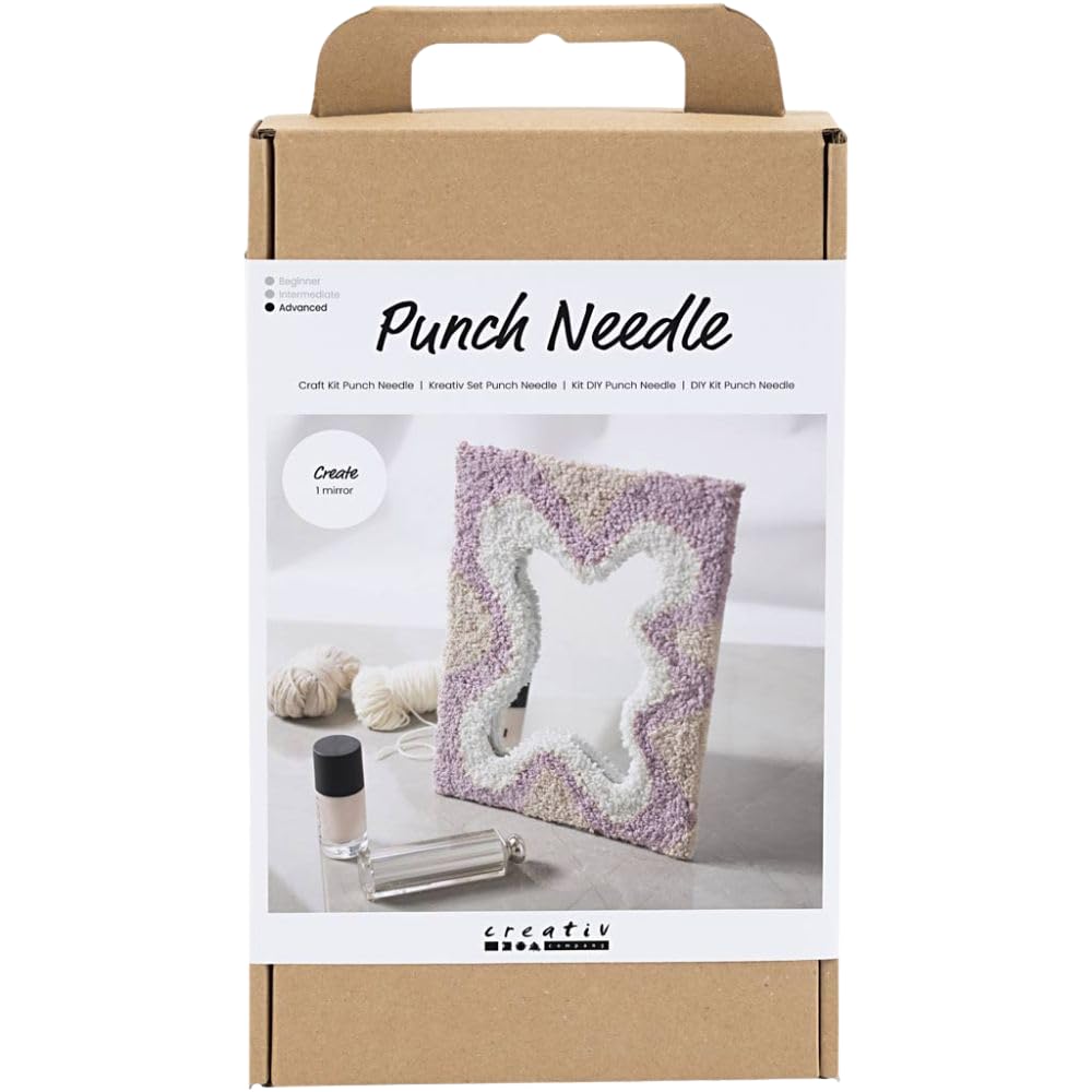 Craft Kit Punch Needle - Create Your Own Mirror Using Punch Needle Embroidery - Intermediate Craft Kit