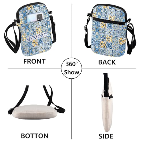 VAMSII Mykonos Travel Crossbody Bag Greece Souvenir Gift Mykonos Lover Gift Greece OliveShoulder Bag4