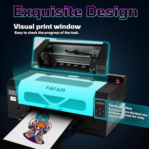 Image of FAFAIR A3 DTF Printer with Powder Shaker, High-Speed XP600 Printhead, DTF Transfer Machine with White Ink Mixing System & Automatic Clean (Printer+Software+Shaker)