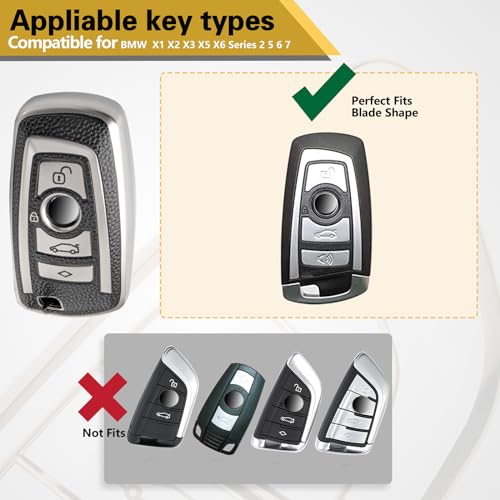 Image of Key Fob Cover for BMW, Braided Loop Keychain Accessory, Silver