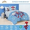 Jay Franco Kids Comforter Set Includes Sheets and Pillow Covers - Soft and Cozy Bed Set for Stylish Room Decor, Light Blue - Spidey & His Amazing Friends, 5 Piece Twin Bedding #3