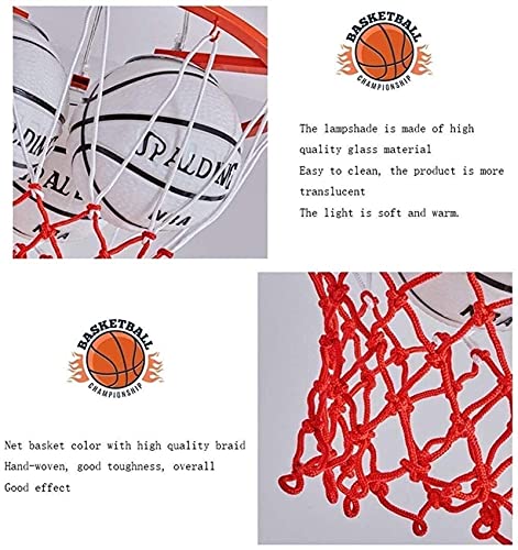 Lustre basket-ball LED avec garçon dessin animé et lampe suspendue de plafond - 7