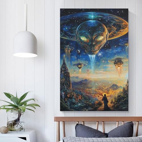Impression sur toile extraterrestre décoration murale grand format