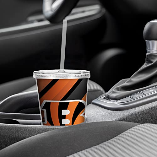 Image of Rico Industries NFL Football 16oz Clear Tumbler W /Straw for NFL Fans
