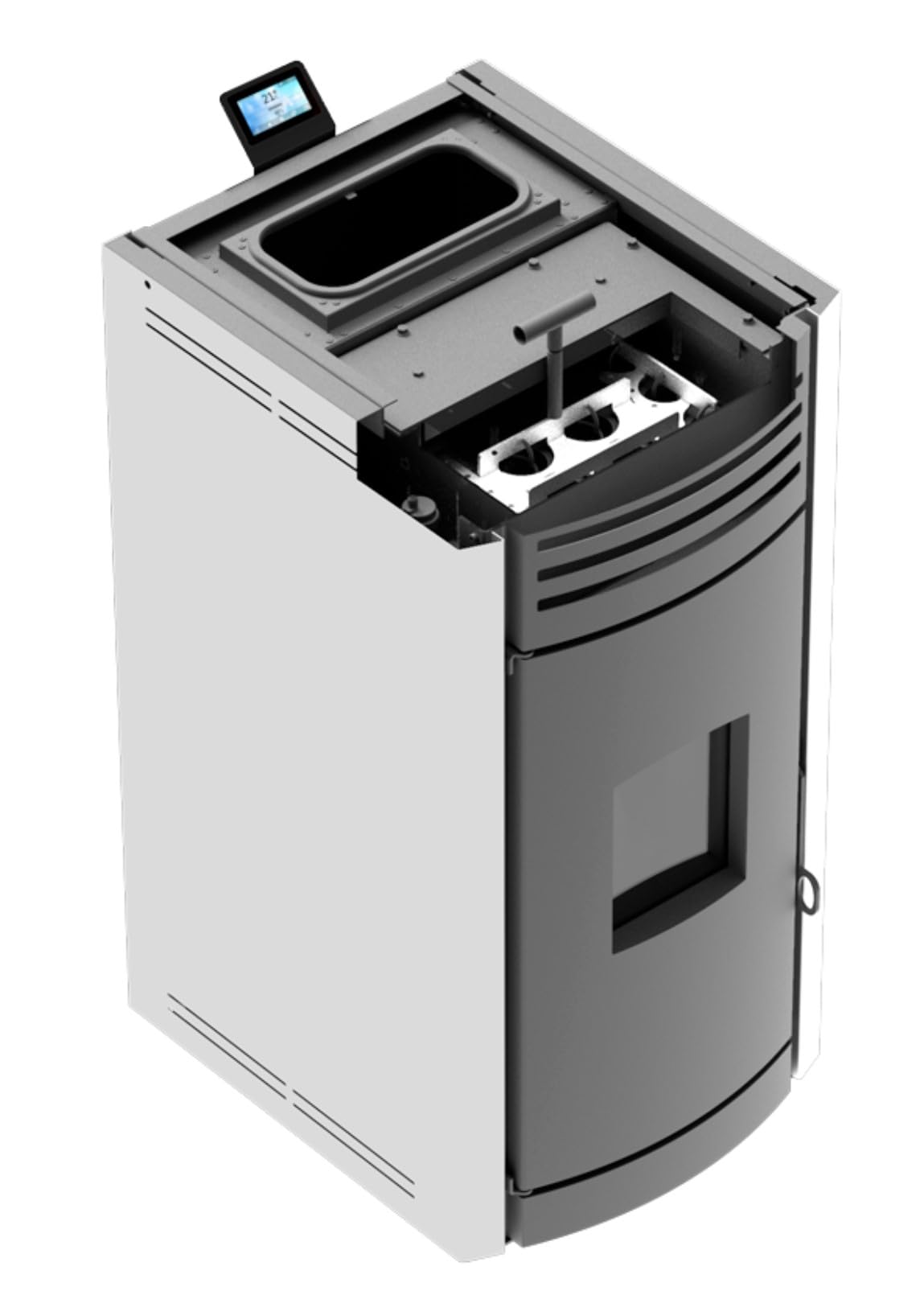 ROBIN WOOD- Enya Aqua Pelletofen Wassergeführt mit Wlan-Modul [12 KW, 15 KW, 18 KW, 24 KW, 30 KW] Energieeffizienzklasse A++/ A+ | Pelletheizung, Heizung (15 KW, Bordeaux)