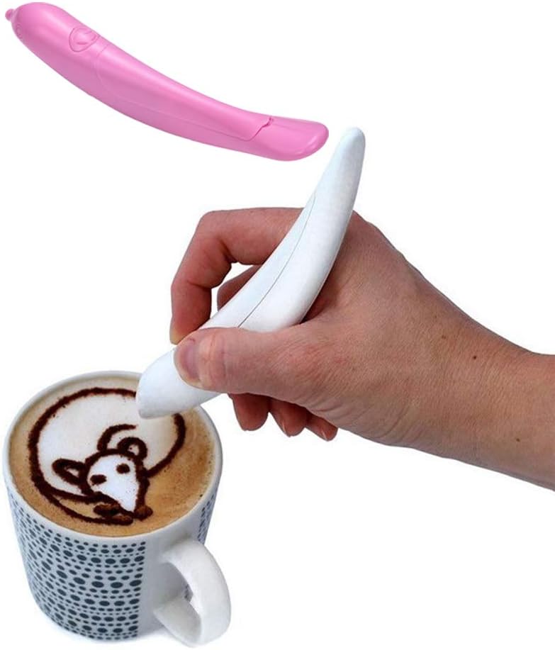 TuTuYa Latte Pen, Electric Coffee Pen Spice Pen for Latte & Food DIY, Works with Cinnamon/Salt/White sugar/Fine Coffee Grinds,Powered by Battery (Purple)
