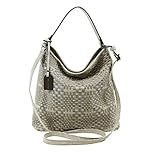 zweifarbiger Flechtoptik Emily&Noah Beuteltasche Mona Schultertasche Tasche Flechttasche Damen (grey)