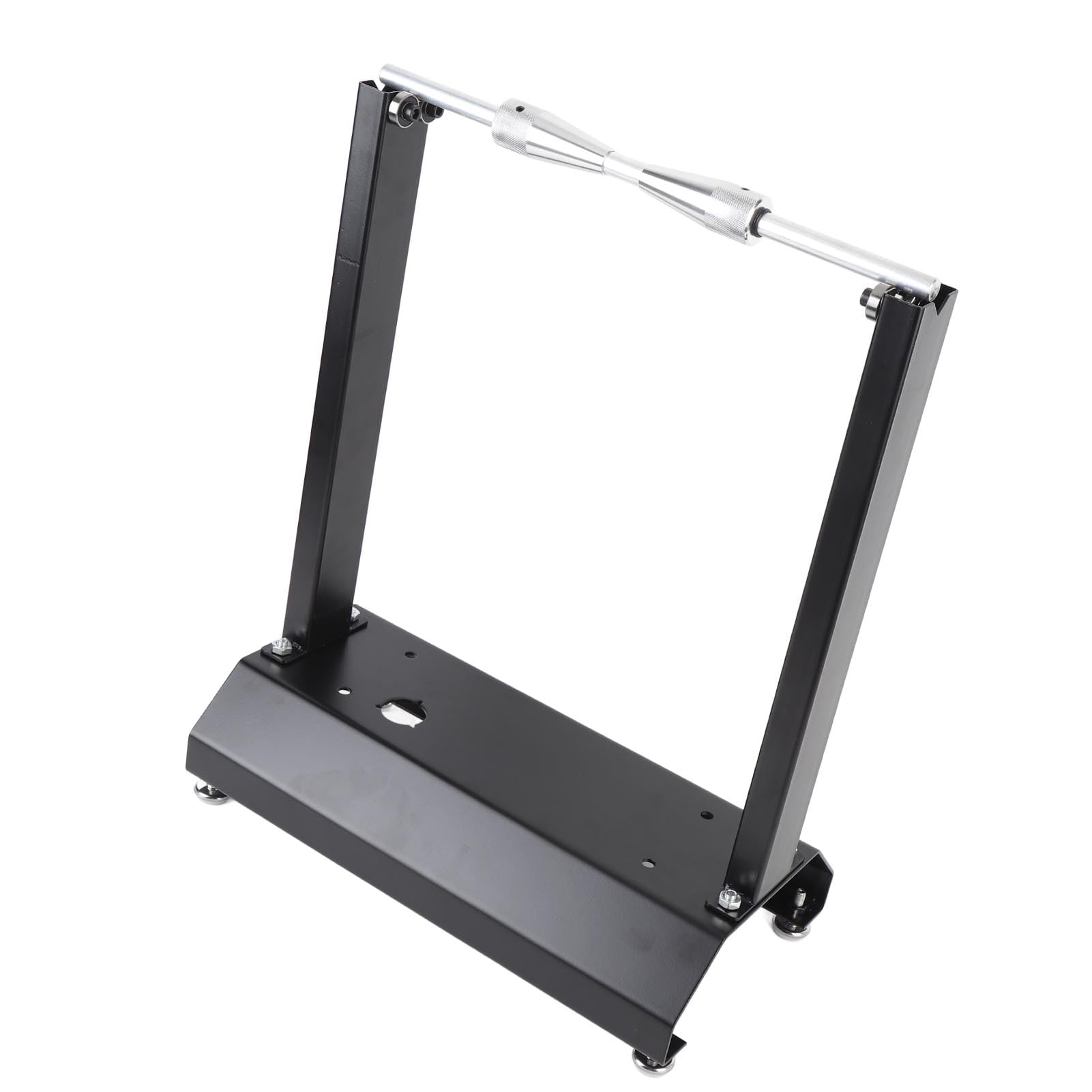 Sorandy Equilibrador de Ruedas de Motocicleta, Soporte de Equilibrio de Neumáticos de Llanta de Acero Al Carbono Resistente con Conos de Centrado Ajustables, para la Mayoría de Motocicletas y Motos