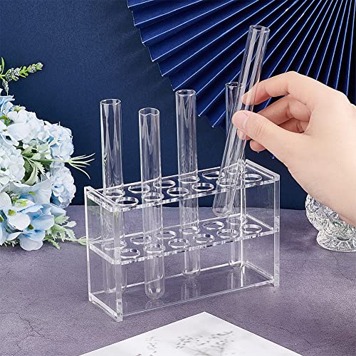 OLYCRAFT 1.8x5.5x3.5 Inch Clear Acrylic Test Tube Rack 12 Sockets Test Tube Display Stands Acrylic Centrifuge Tube Rack Transparent Test Tube Holder for 10ml Test Tube Chemistry Laboratory