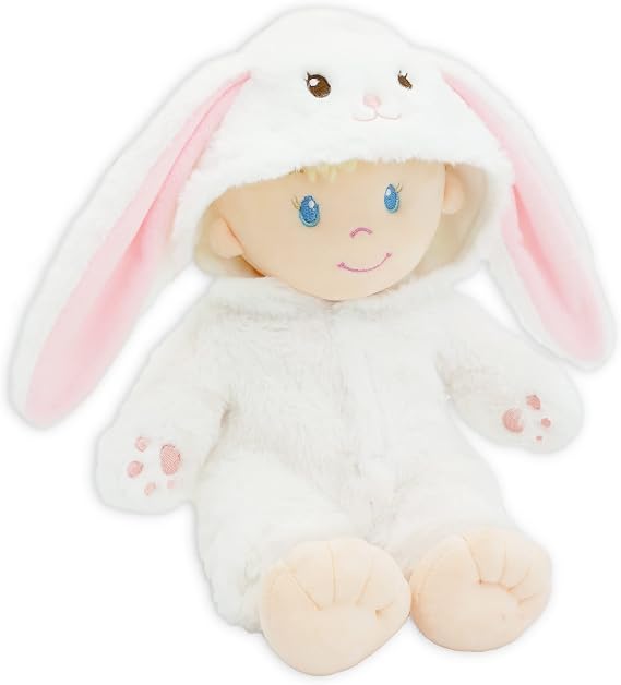 June Garden 2 Pcs Sweet Dolly Bundle - Includes 12 Sweet Dolly Snowbun and Ladybug - Stuffed Ultra Soft Baby Doll for Birth and Up - Removable Outfit