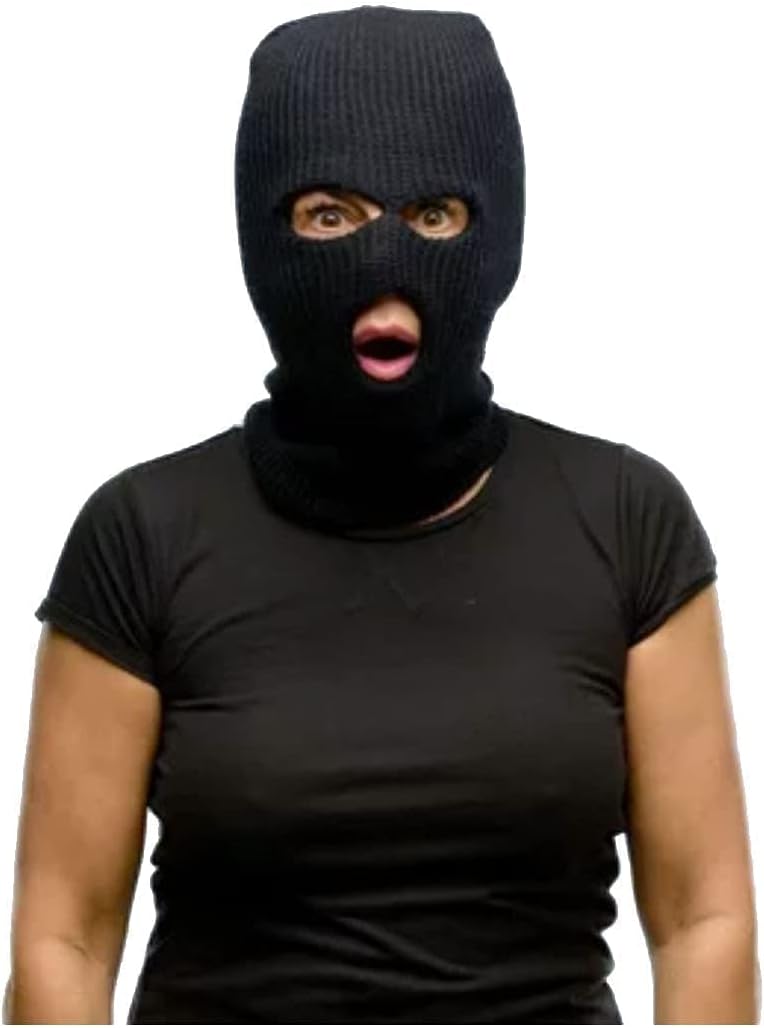 3 Hole Knitted Full Face Ski Mask Winter Balaclava Face Cover for Outdoor Sports (Black) - Image 7