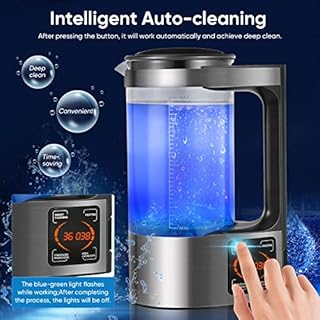 Aomdom Générateur d'eau Hydrogène, 2L de Grande Capacité Générateur Ionisée eau Alcaline eau avec Fonction Thermostat et écran Tactile LED pour en Famille