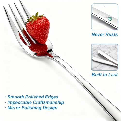 Flying Leaves Dinner Forks, Premium 18/10 Stainless Steel Silverware Forks, 6-Piece Set - Classic & Modern Design Flatware Forks, Dishwasher Safe for Home & Restaurant Use - Thumbnail 5