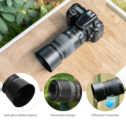 JJC Parasol Reversible para Lente Nikon AF-S DX NIKKOR 55-300mm f/4.5-5.6G ED VR Zoom, Reemplazo Nikon HB-57 miniatura 5