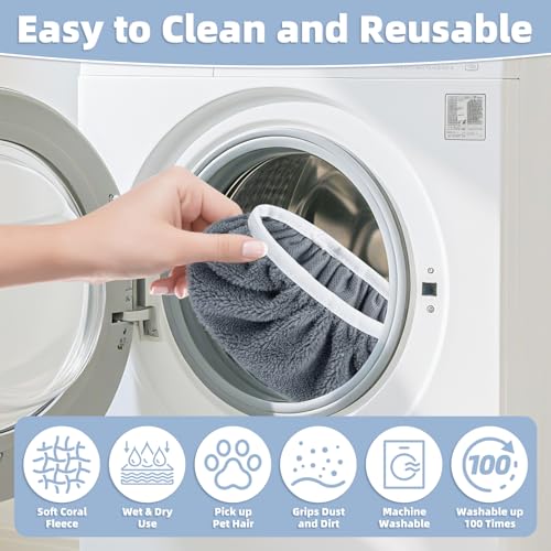 10 Stück Bodentücher Trocken für Swiffer Bodenwischer Nass, Waschbar Feuchte Bodentücher, Mikrofaser Feuchte Tücher für Swiffer Wet/Dry Schnell Reinigen Boden Flecken ( Ohne Bodenwischer )