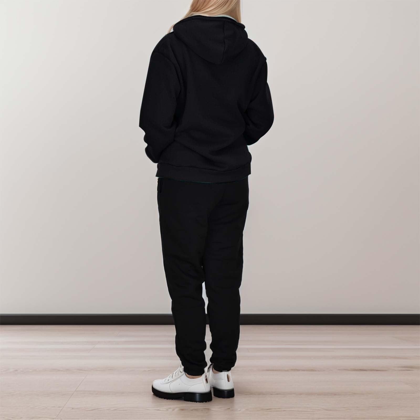 Jogginganzug Damen Damen-Jogginganzüge Zweiteiler Winter 2 Teiler Elegant Hoodies Und Sweatshirts Für Hausanzug Trainingsanzug Baumwolle Warmer Jogger Set Sport Suit Hoodie Oversized