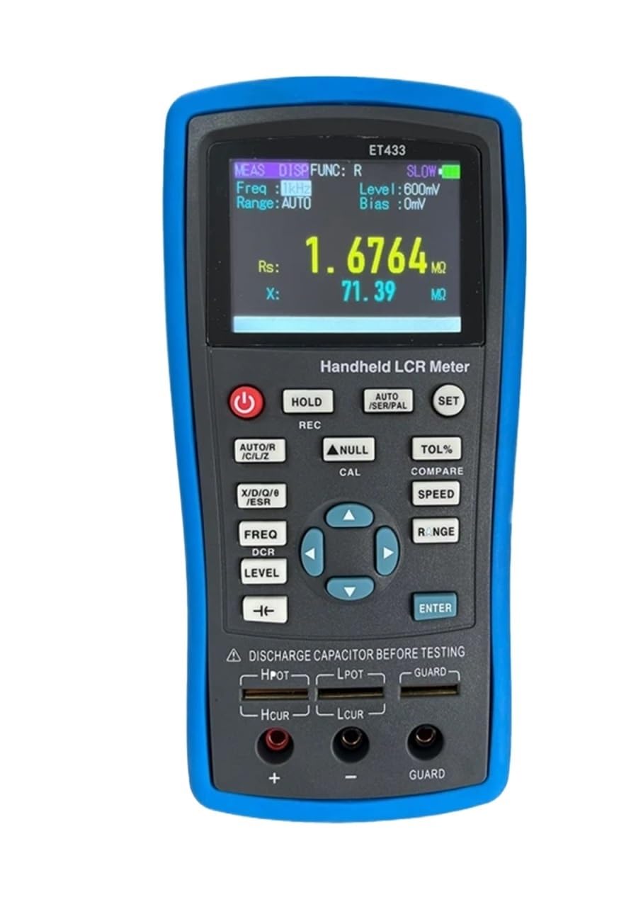 Multimetr cyfrowy, Profesjonalny miernik LCR 2,8” TFT ręczny cyfrowy mostek LCR pojemność indukcyjność rezystancja częstotliwość tester 100Hz~10kHZ Wszechstronne możliwości pomiarowe(ET431)