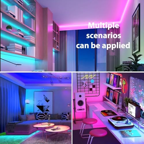 Image of 12V COB LED Strip Light,16.4ft RGB Flexible Dimmable LED Light Strip,576 LEDs /M LED Light Fixtures for Bedroom Kitchen Cabinets Home Indoor(Only Strip)
