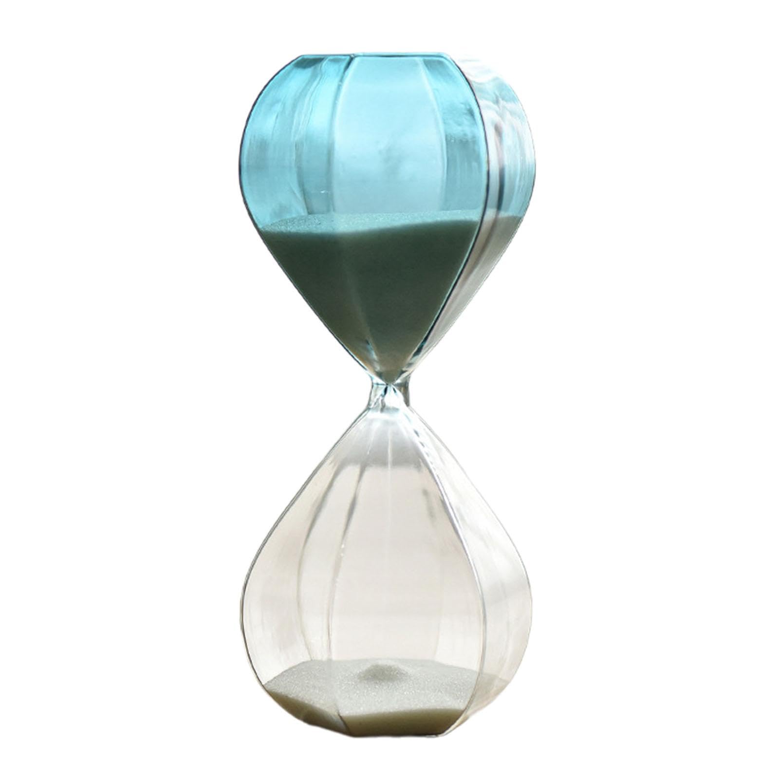 Minuteur sablier ornement en verre épais bleu pour intérieur