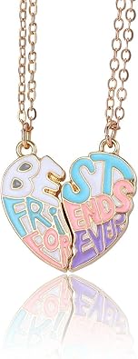 قلادة أفضل صديق صداقة مغناطيسية على شكل قلب قلادات BFF متطابقة هدايا تذكارية لعيد الميلاد لأختين