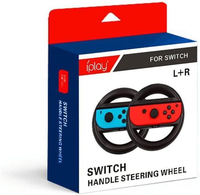 Switch Steering Wheel Controller Grip Handle Holder for Nintendo Switch Joy-Con Lammcou Mario Racing Wheel Grips Accessories for Nintendo Switch Games Mario Kart 8 Cars 3 Driven To Win (2 Pack Black)