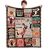 Yasrlvun Cadeau de basket-ball pour garçons - 152 x 127 cm - Couverture de basket-ball amusante pour la fête des pères, Noël - Cadeau amusant pour fils, petit-fils