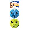 Nerf dog soccer ball dog toy with interactive crunch lightweight durable and water resistant 3 inches for smallmediumlarge breeds two pack blue and green  urban country home decor