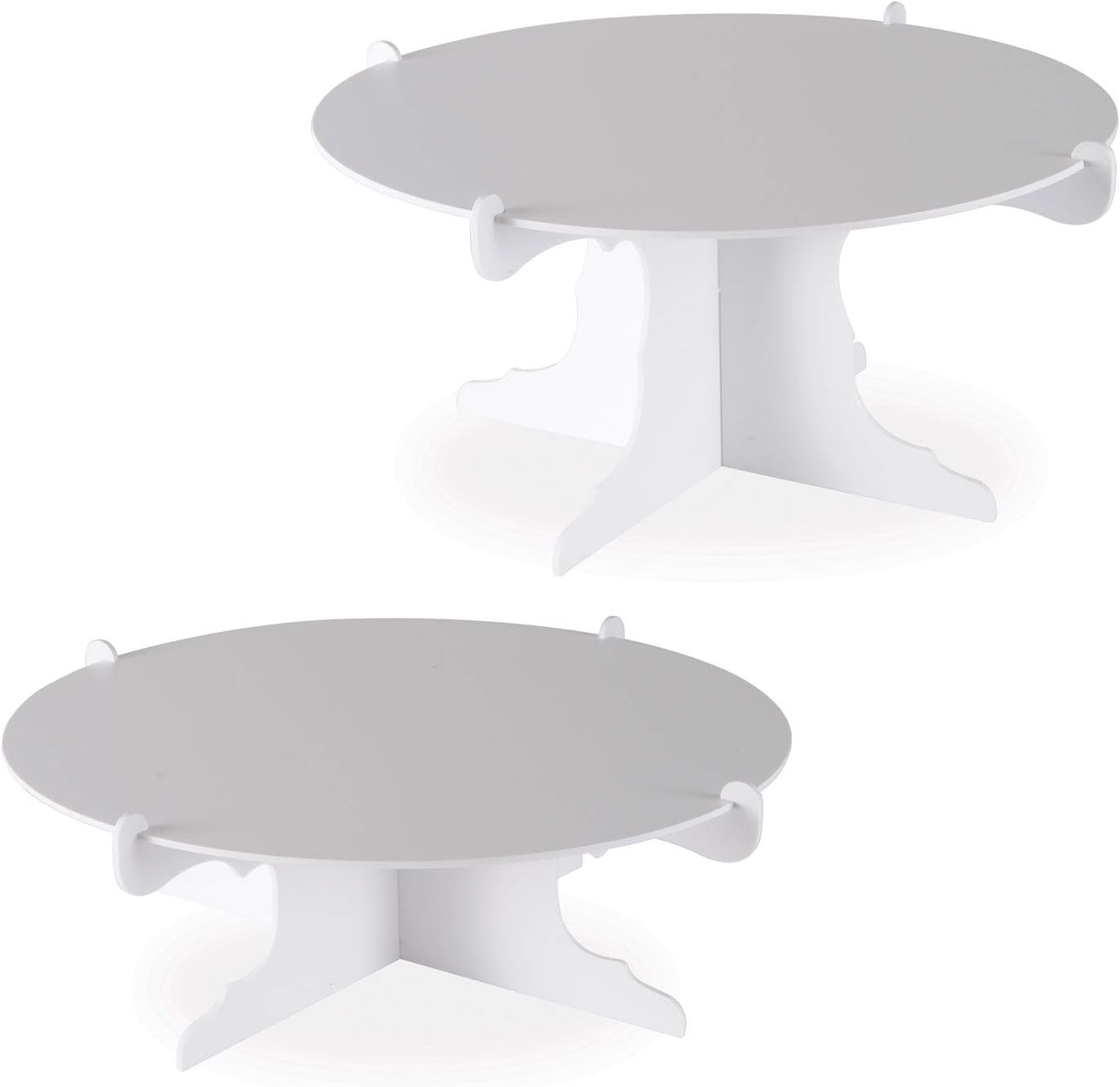 2 Piece Durable Cake Stands for Weddings Birthday Party Cupcake Holders Baby Shower Celebration Supplies, 12.5" x 6", White